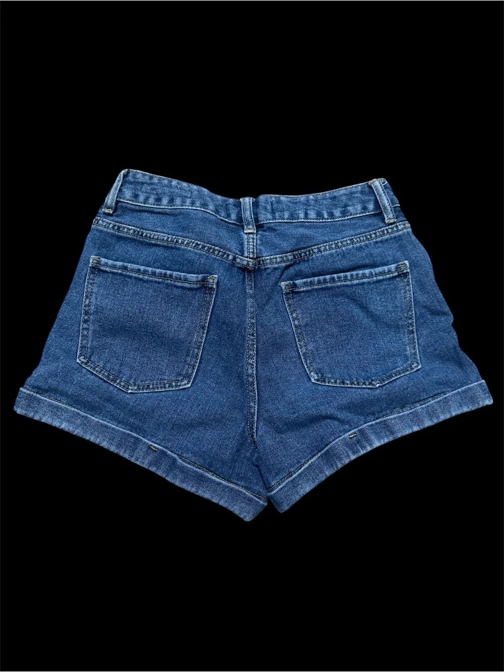 PacSun Mom Shorts High Waisted Denim Cuffed Hem Blue